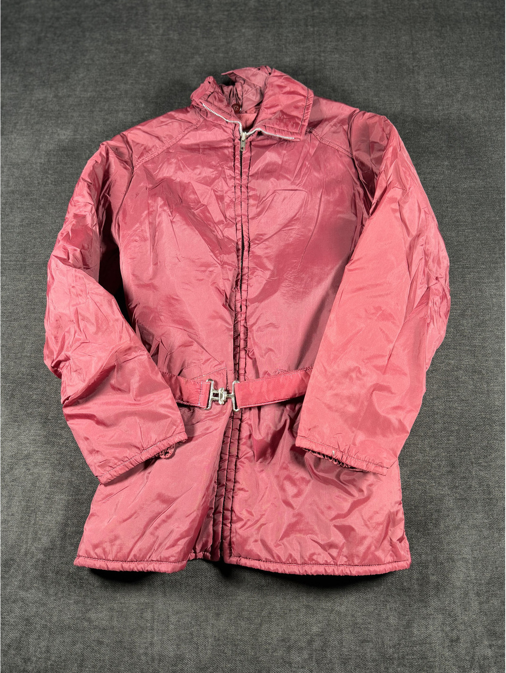 White Stag Burgundy Belted Nylon Jacket